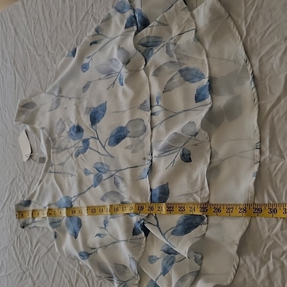 Unbranded Size M White w/ Blue Floral Tiered / Layered-Look Tank Sleeveless Top - Picture 9 of 12